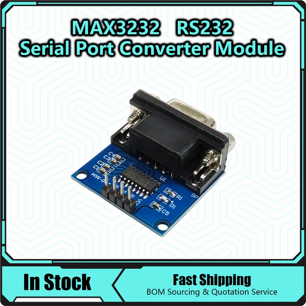 MAX3232 RS232 to TTL Serial Port Converter Module DB9 Connector MAX232 For Arduino Flashing Board 4