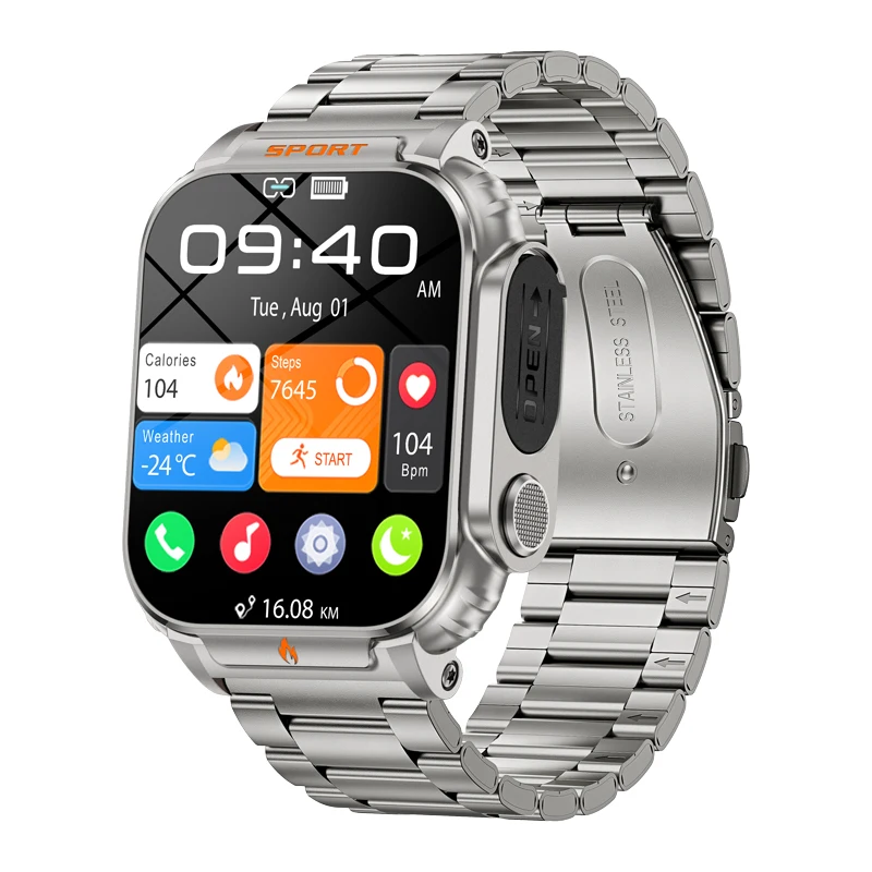 LIGE 2-in-1 Outdoor 1.95" HD Screen Smart Watch 500mAh Battery Sports Bluetooth Call Sports Health Sleep Monitor Men Smartwatch