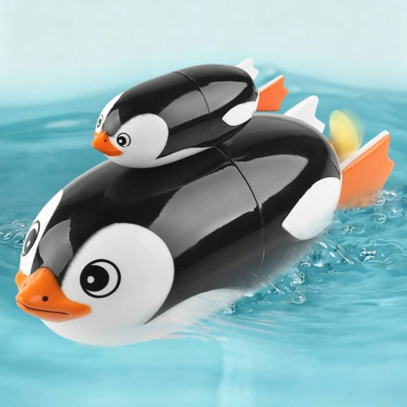 電動水泳ペンギンおもちゃ-丸みを帯びたエッジ-電動ペンギンおもちゃ-子供用おもちゃ-電池式