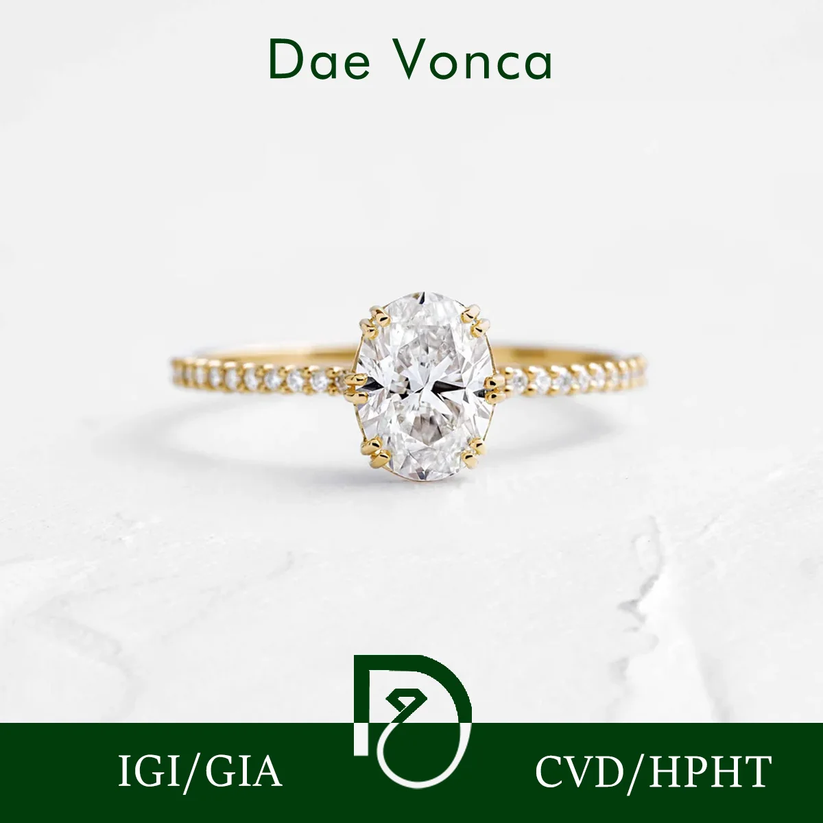 

Роскошное лабораторное кольцо с центральным камнем овальной огранки, желтое золото 9K/14K/18K, обручальное кольцо Half Eternity для женщин