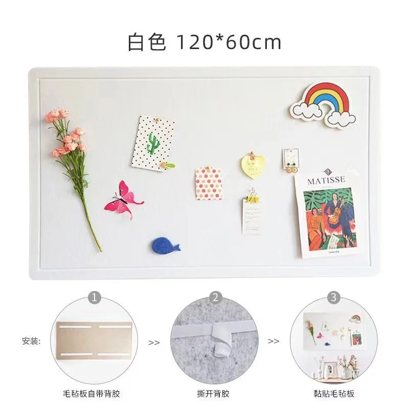 Felt wall sticker ins wind felt board self-adhesive kindergarten classroom artwork display cork board photo wall