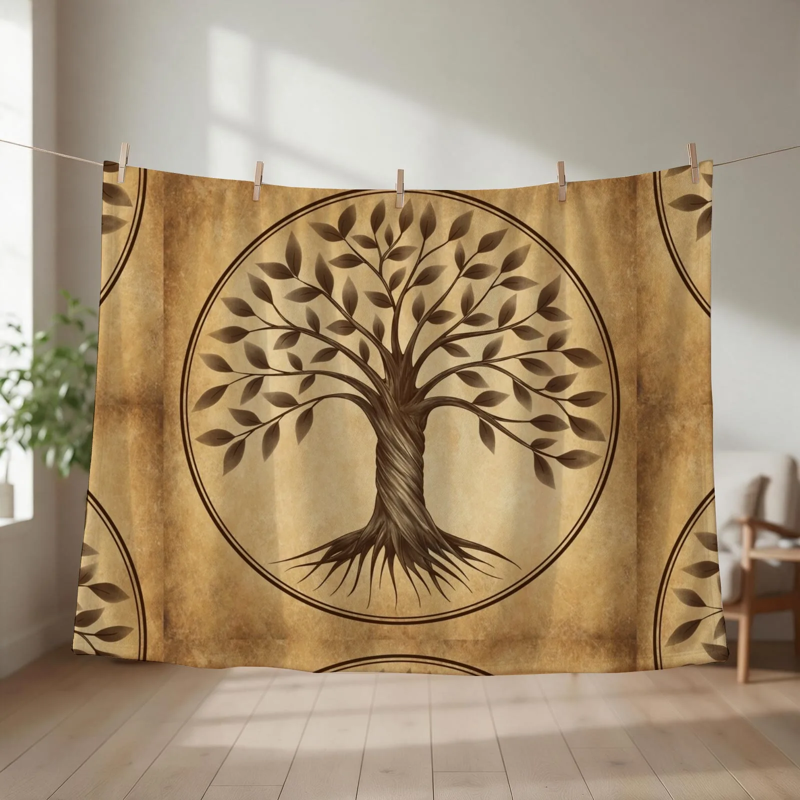 Tree of Life (Vintage Style) Throw Blanket Cute Picnic for babies For Baby Blankets