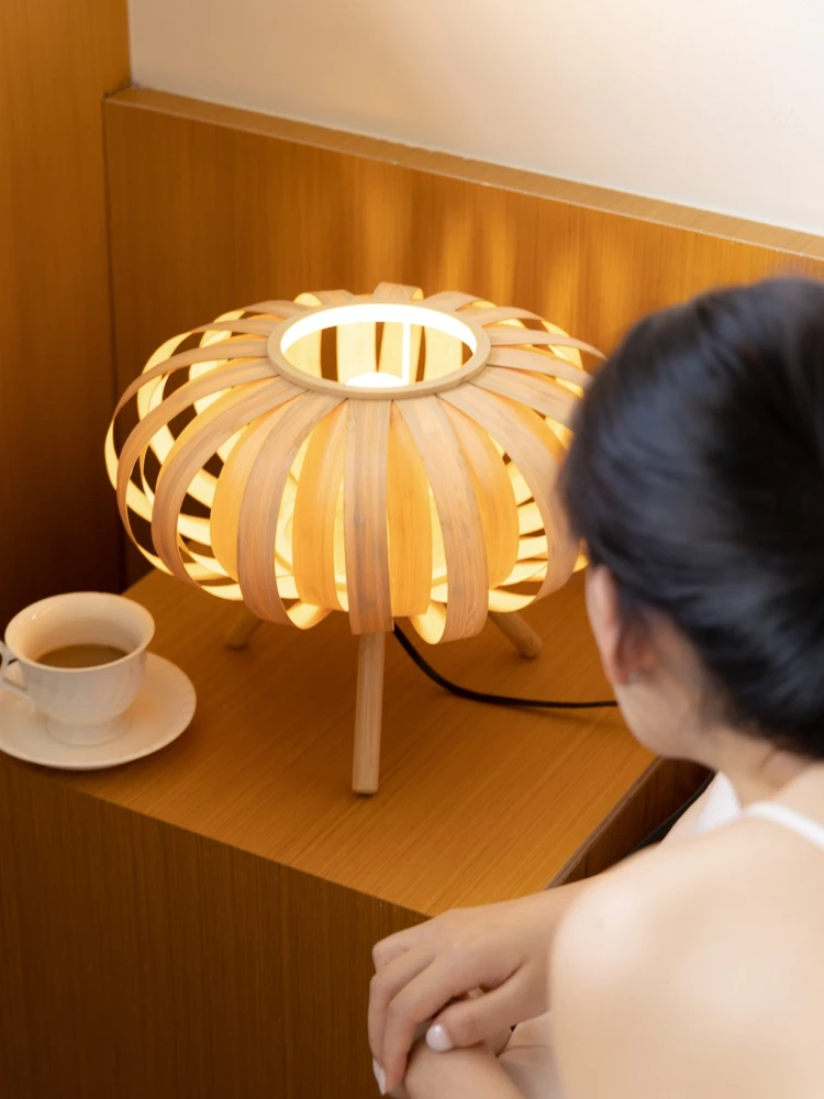 

Handmade bamboo bedroom study "homing" art installation light