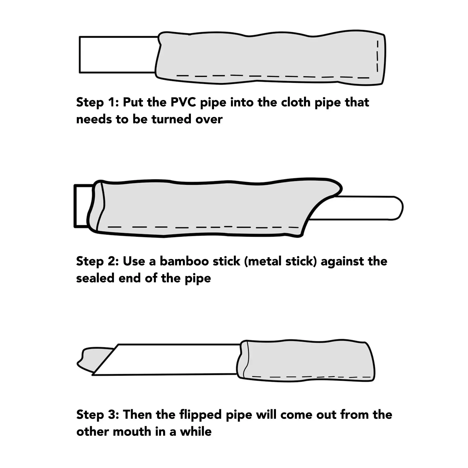 3pcs Fabric Tube Turners Multipurpose Portable Lightweight Efficient Quick Turn Fabric Set For Sewing Accessories