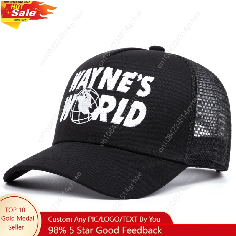 

Wayne's World Embroidered baseball cap Men's and women's outdoor sports event cap American Trucker cap trend fashion