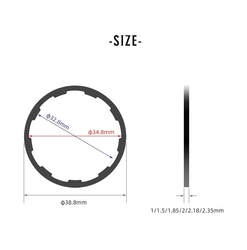 1/1.5/1.85/2/2.18/2.35mm Bicycle Hub Washer MTB Bottom Bracket Spacers Flywheel Cassette Gasket Road Bike Freehub Washer