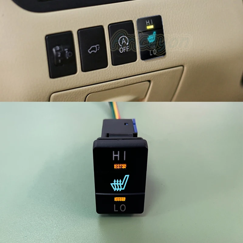 Car Seat Heated Switch Seat Heating Button with Connecting Wire for Toyota Prado Camry Prius Corolla Auto Accessories