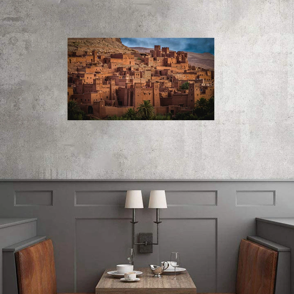 

Morocco Ait Ben Haddou Landscape Picture for Kitchen Room Wall Decor Old Castle Panoramic Poster Canvas Print Artwork Dropship