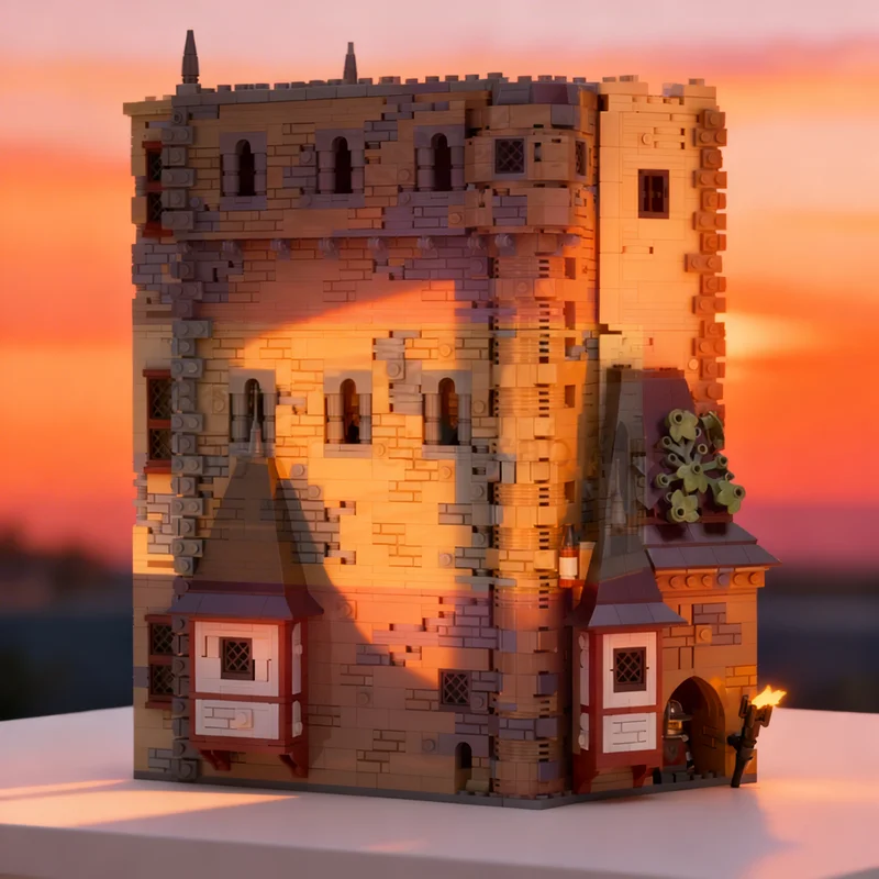 

1066pcs MOC The Throne Room The Red Falcons Mountain Castle Model Building Blocks Construction Toys Christmas Gifts Brick Kids