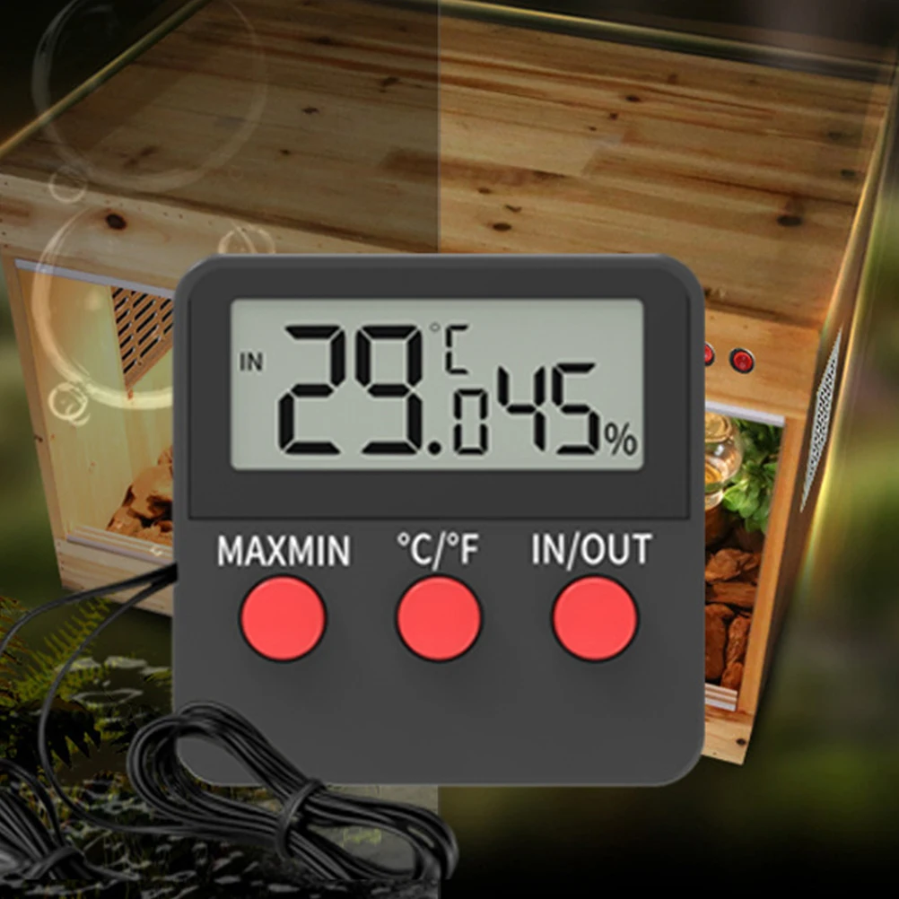 

2Sets Reptile Box Digital Thermometer Hygrometer Indoor Egg Hatching Tank Accessories Lizard Snake Turtle Tank Accessories