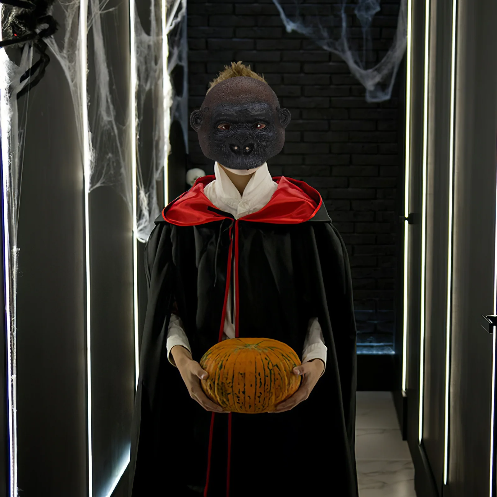 

Monkey Mask Funny Adult Animal Masquerade Headgear Party Prop Scary Halloween Decoration Half Face Cover Costume For Men Women