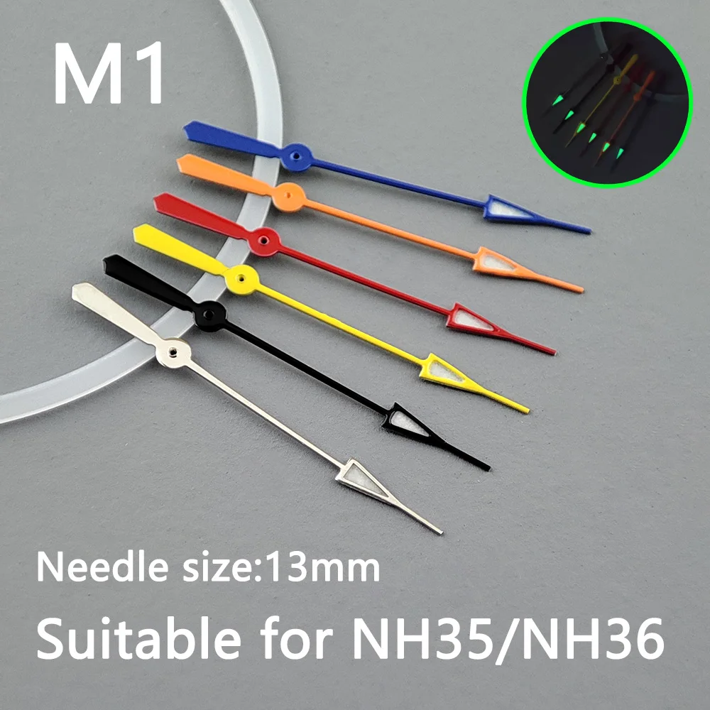 NH35 Hands Pointer Silver Needle Green Luminous, Watch Accessories, Suitable for NH35 Second Hands NH36 Movement Watch Hands