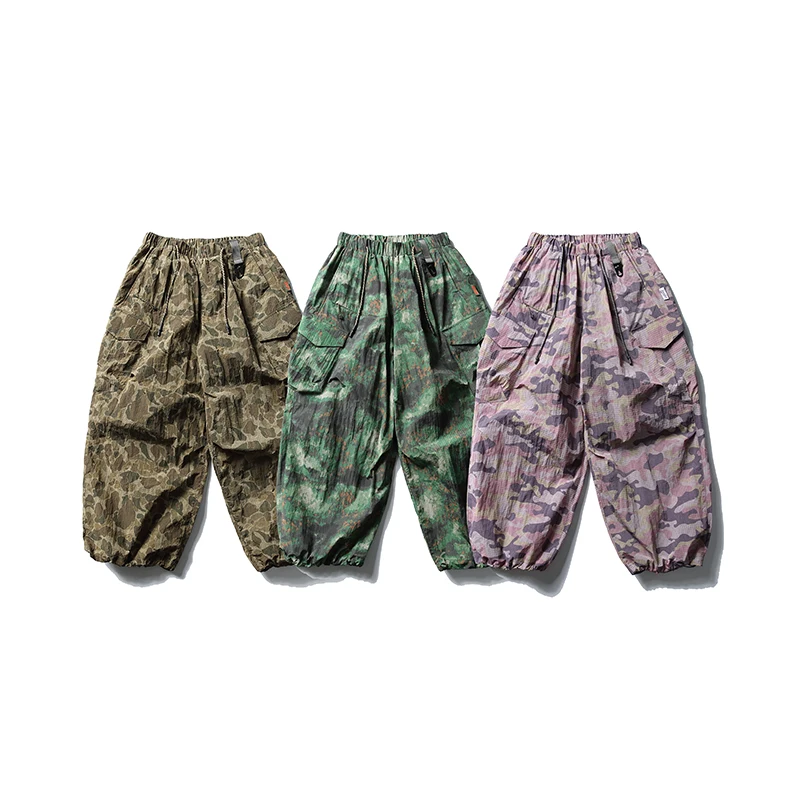 Spring Water-Resistant Quick-Dry Camo Cargo Pants for Men - Trendy Techwear Tactical Cityboy Loose Fit Outdoor Trousers Unisex