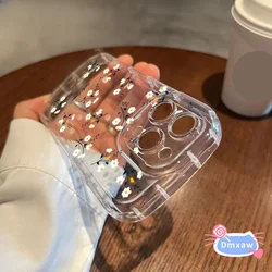 For Realme GT Master GT5 GT3 GT2 Neo 5 SE 240W 3 150W 3T 2 Phone Case Flower Cute Round Transparent Airbag Back Cover