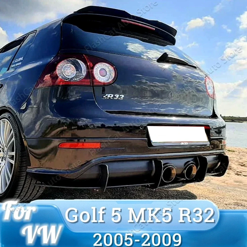 Separadores laterales traseros R32, accesorios embellecedores de labio, Kits de carrocería para Volkswagen Golf 5 MK5 R32 2005-2009, difusor de parachoques trasero de coche