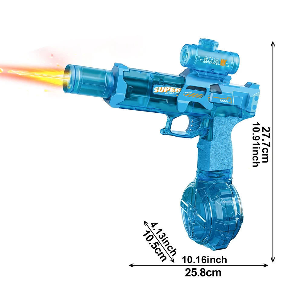 HUIQIBAO Elektrisch pulswaterpistool Gesimuleerd vlamsensorlicht Volautomatisch gevecht speelgoed Waterpistool Buitenstrandspeelgoed Volwassene