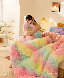 Bed Duvets Wool Mink Down Quilt Sheep Raschel Blankets Throws Double Faced Velvet Comforter  Double Quilt Winter Warm Futon