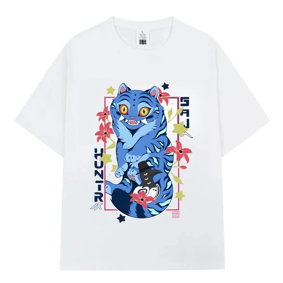 جديد KPop شيطان الصيادين طباعة تي شيرت النساء الرجال الصيف كول قصيرة الأكمام الإناث تي شيرت غير رسمي الجولة الرقبة بلايز تي شيرت Harajuku #2