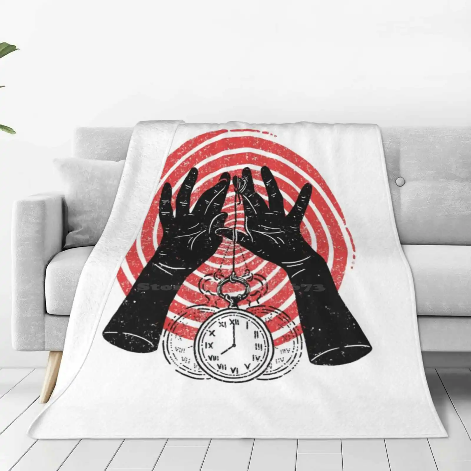 Hypnotise Trend Style Funny Fashion Soft Throw Blanket Dark Hand Hypnosis Circle Hypnotise Sleepy Magic Tattoo Style Vintage