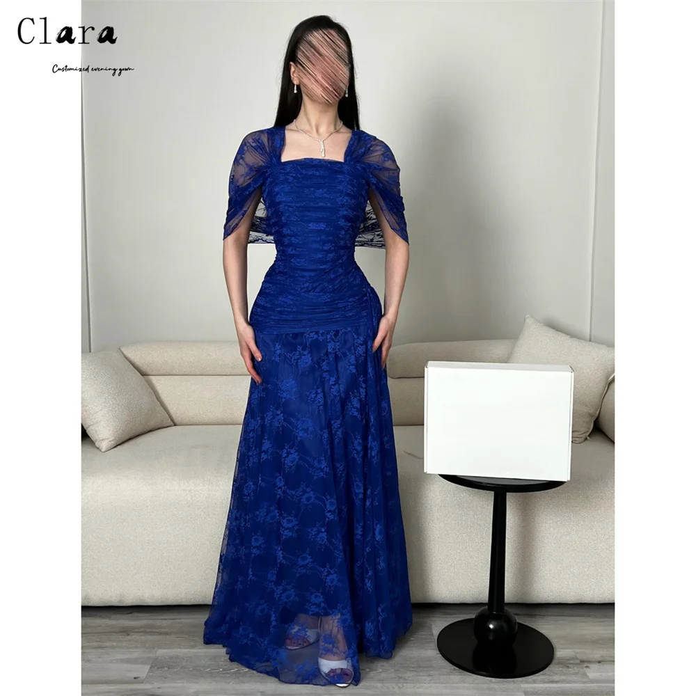 

Clara Custom Blue A Thread Lace Embroidery Elegant Evening Dresses for Woman Luxury Evening Dresses 2026 Luxurious Party Dress