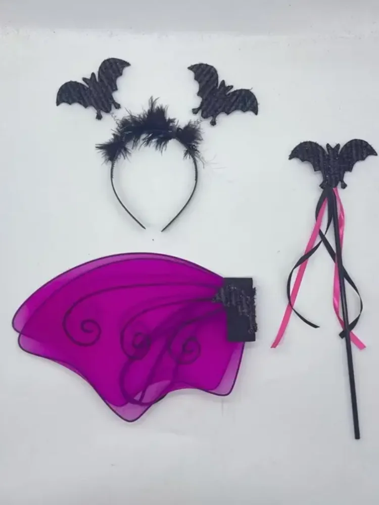 Rose Red Bat Halloween Lady COSPLAY set Halloween Bat costume set of 3 pieces