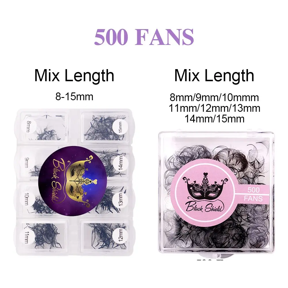 Mistura de extensão de cílios maquiagem 6d 10d l m onda especial fina base pontiaguda afiada haste estreita pré-fabricada fãs volume extensão de cílios