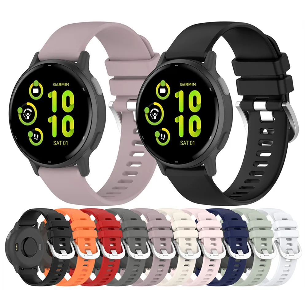حزام سيليكون 20 ملم لساعة Garmin Approach S50 لاستبدال سوار المعصم الرياضي Garmin vivoactive 6