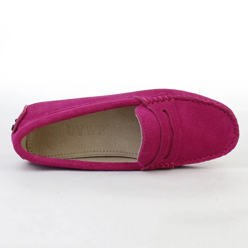 2024 Shoes Women 100% Genuine Leather Women Flats Casual Loafers Slip On Women's Flats Shoes Moccasins Lady Driving Shoes