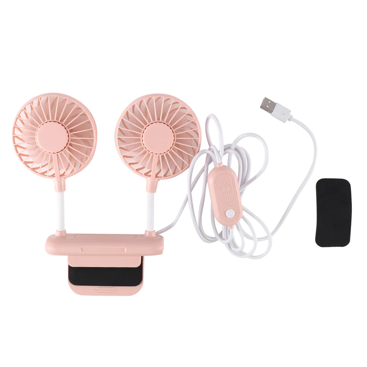 Маленький настольный вентилятор Мини-вентилятор с питанием от USB для офисного ноутбука, 3-скоростной настольный охлаждающий вентилятор с регулируемым зажимом, розовый