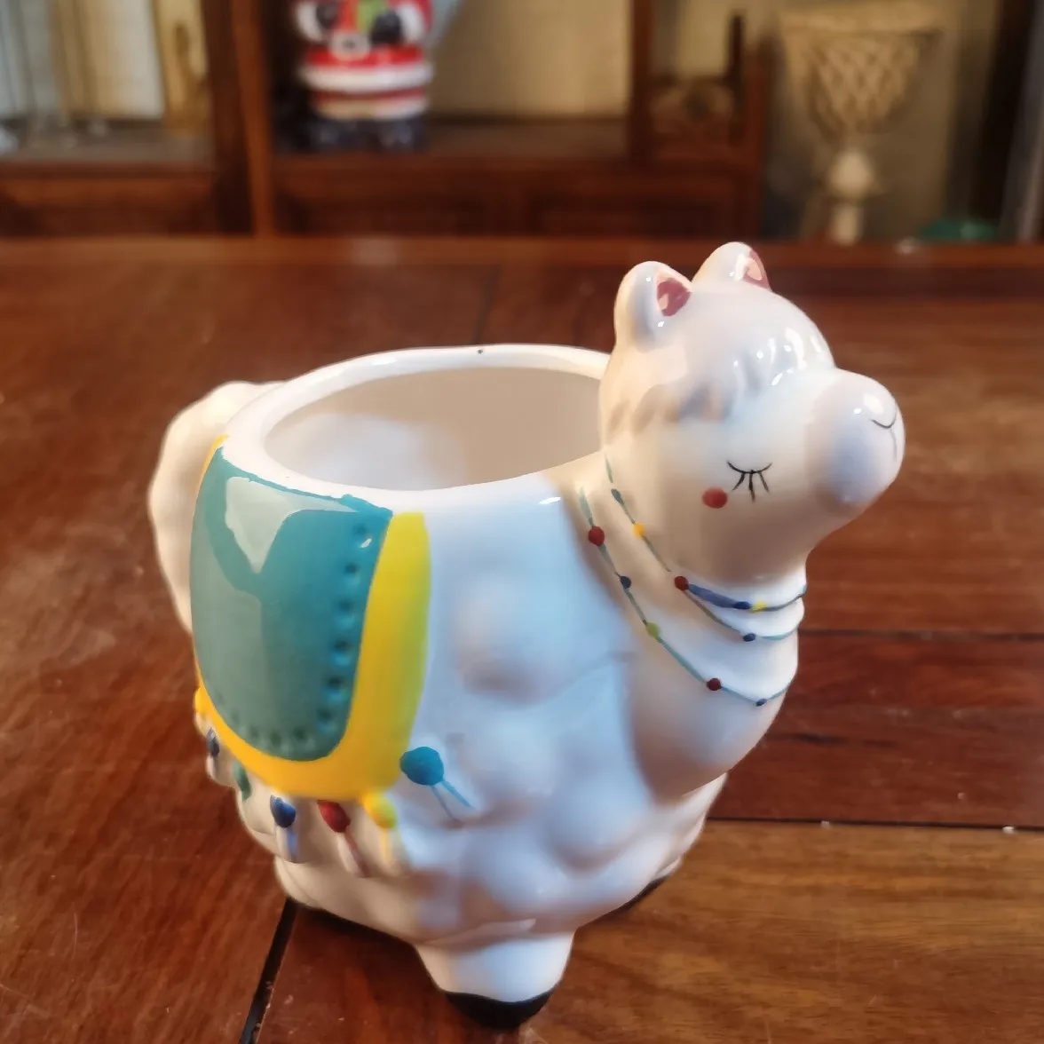 Split glaze relief hand-painted ceramic underglaze color alpaca shaped water cup Mug Coffee cup