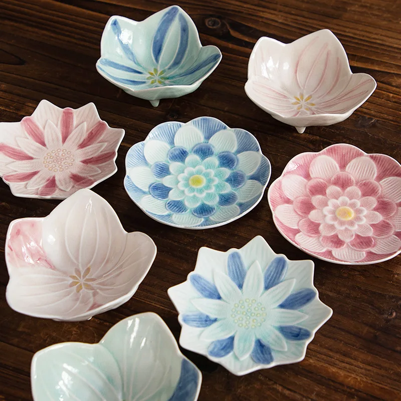 Ceramic Chinese stvle tea dish Dim sum driedfruit dish hard fruit dish for Buddha small traysnack cake dish snack dish