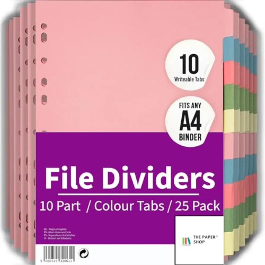 

2 Pack] Binder Dividers with Tabs A4 0 Part - DIviders for Ring Binder Perfect for Organizing Pages in Ring Binder Dividers wit