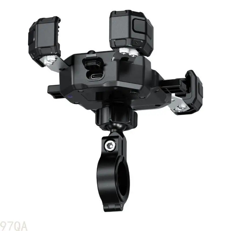 

97QA Handlebar/Rearview Mount Phone Holder Motorbike Rotating Phone Cradle