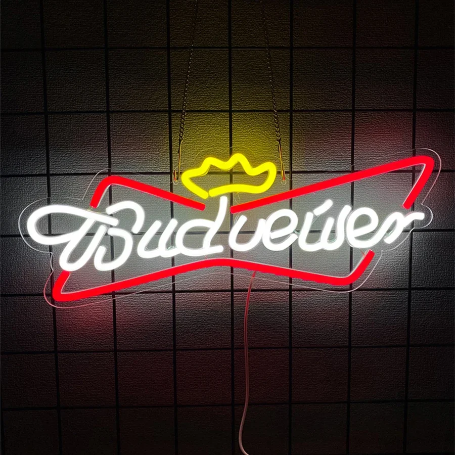 For Office Hotel Pub Cafe Birthday Party Man Cave Art Wall decor Neon Signs Beer Bar Club Bedroom Budweiser Bud Light Neon Signs view 5