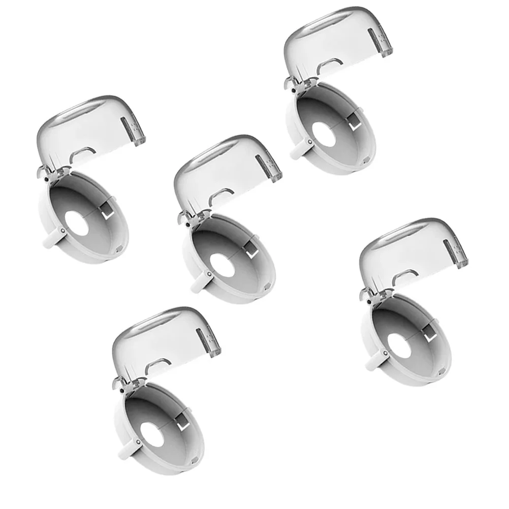 

5 Pcs Stove Safety Knob Locks Heat Resistant Child Proof Non Adhesive Removable Plastic Protective Cap Shield Stove Knob Covers