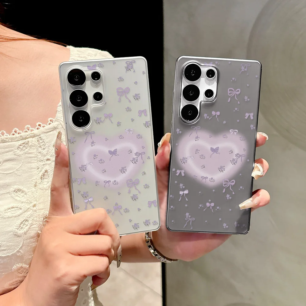 Shaped Bow Pattern Phone Case For Samsung S26 Ultra A56 A57 A37 A17 A16 A07 A06 A36 A35 A55 A54 A53 A26 S25 S24 S23 Matte Cover