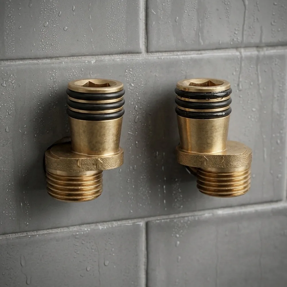 Leak Resistant Bronze Shower Door Clips with Elastic Seal Ring for Bathroom Glass Enclosures 2.3x4.1cm to 2.3x5.5cm