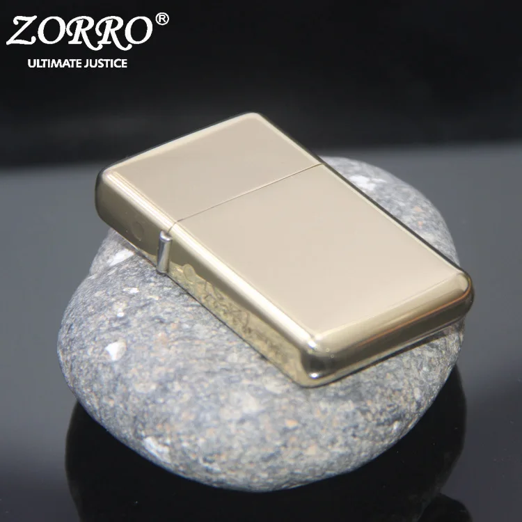 Zorro Z790 ультратонкая латунная двухсторонняя керосиновая зажигалка с гравировкой, классическая ретро креативная модная зажигалка для атмосферы, мужской подарок