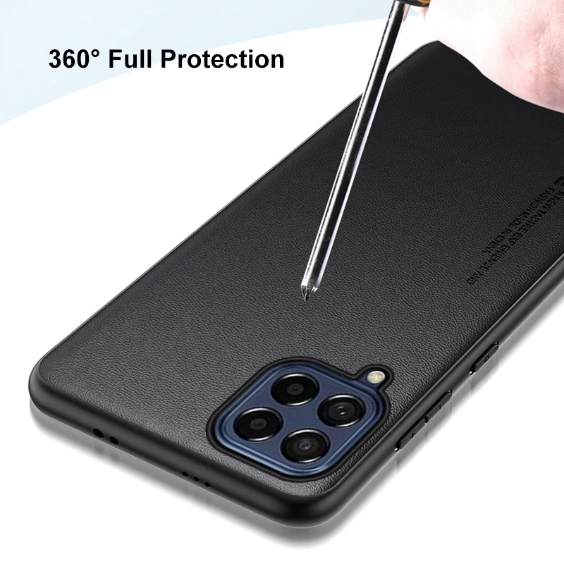 Luxury PU Leather Case For Samsung Galaxy A12 M12 Back Cover Matte Silicone Shockproof Protection Phone Case For Samsung A12 5G