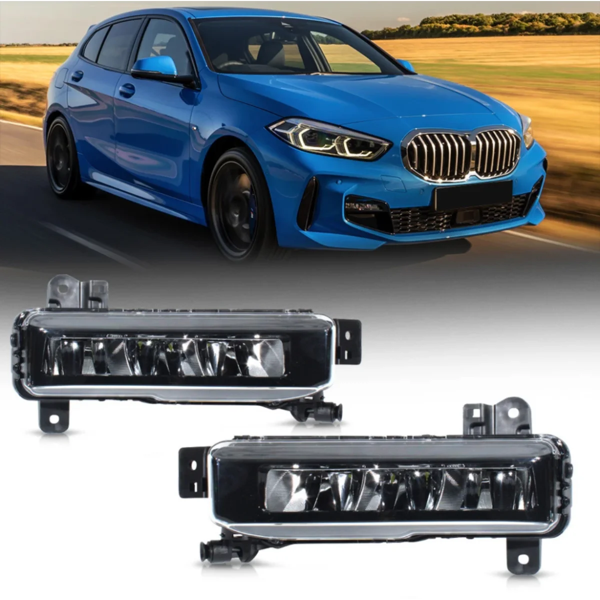 

Fit BMW F40 F45 F46 G07 2019 2020 2021 2022 2023 2024 LED Car Day Light Fog Light Left Right Fog Lights Driving Lamps Cover