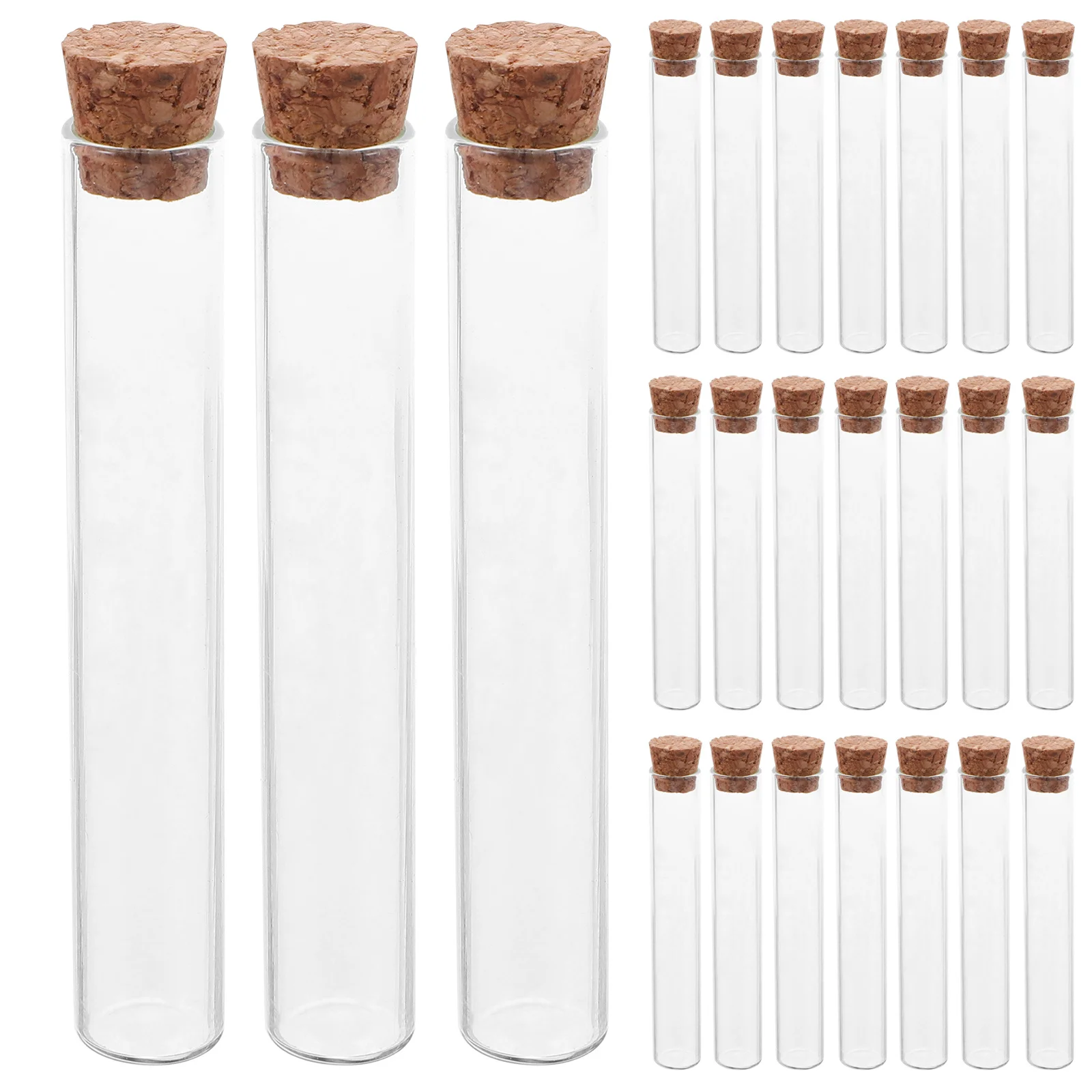 

40Pcs Flat Bottom Transparent Glass Tubes with Cork Stoppers Mini Vials for Incense Sticks Fragrance Sealing Home Decoration