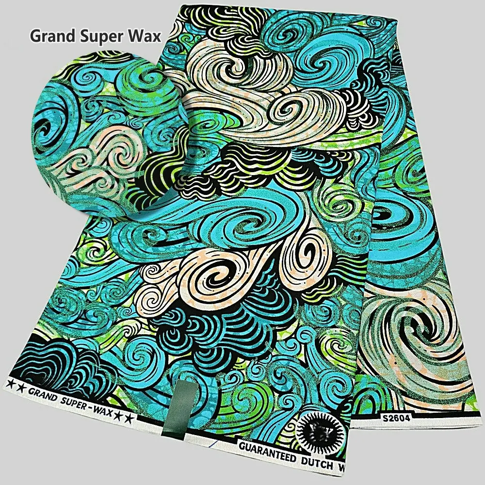 

Grand super Hollandaise wax fabric, brillante golden wax glitter, original Dutch wax cloth, 6 yards per piece