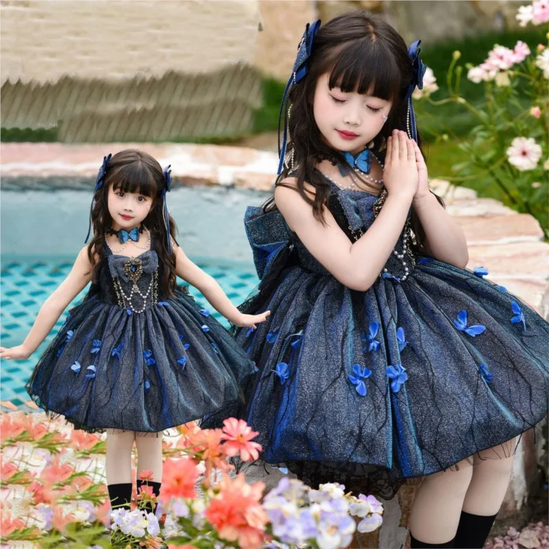 2026 Children's Light Luxury Summer Lolita Dress Girls' Sleeveless Breathable Lolita Dress Kids' Performance Princess SkirtLJ661