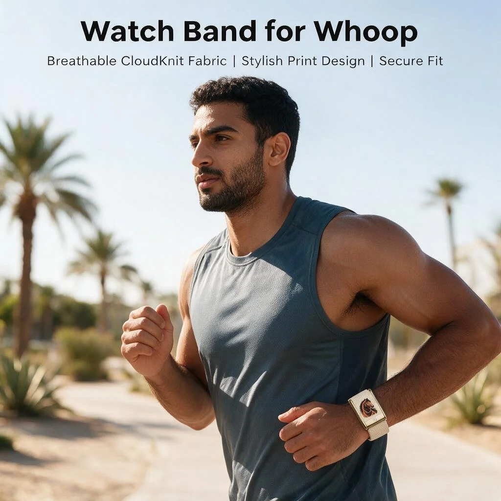 Compatible with WHOOP 5.0 MG Horse Pattern Stretch Nylon Woven Fitness Replacement Wristband