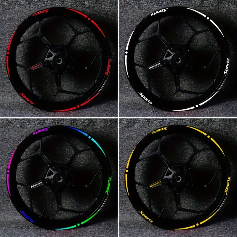 

2025 новый дизайн, спортивный стиль, наклейки на ступицу мотоцикла, колеса мотоцикла, водонепроницаемые наклейки для 17-дюймовых 18-дюймовых 19-дюймовых колес