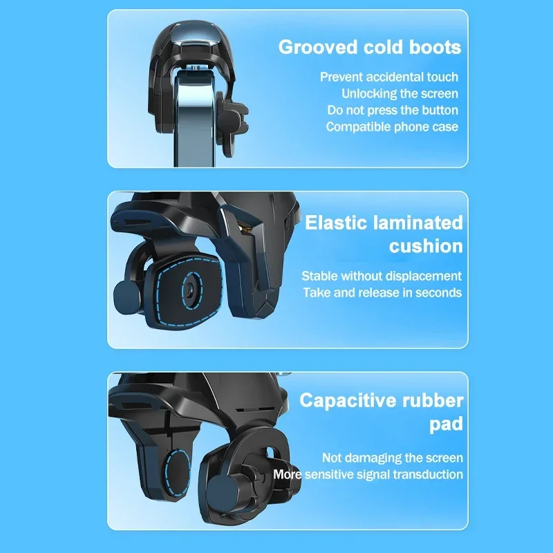 2 uds teléfono móvil 4 dedo juego gatillo mango objetivo tiro L1R1 botón de llave Gamepad Joystick controlador para IPhone Android PUBG