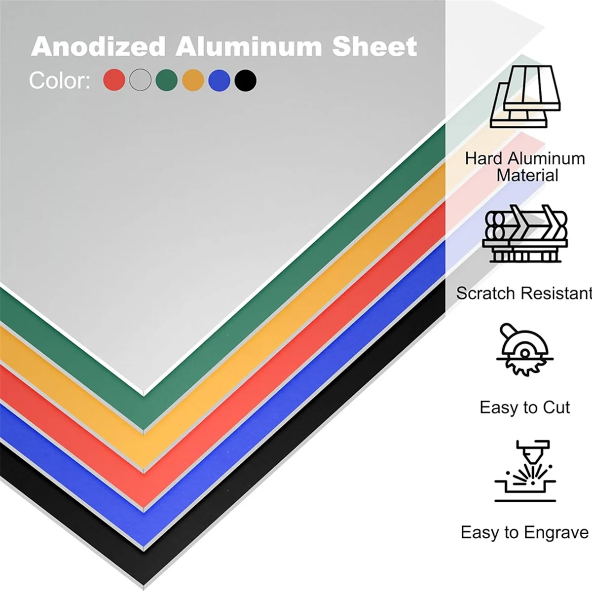 Набор листов из анодированного алюминия 3,3x2,1x1/32 дюйма, заготовки для гравировки толщиной 0,8 мм для лазерной гравировки, декоративное ремесло своими руками HY