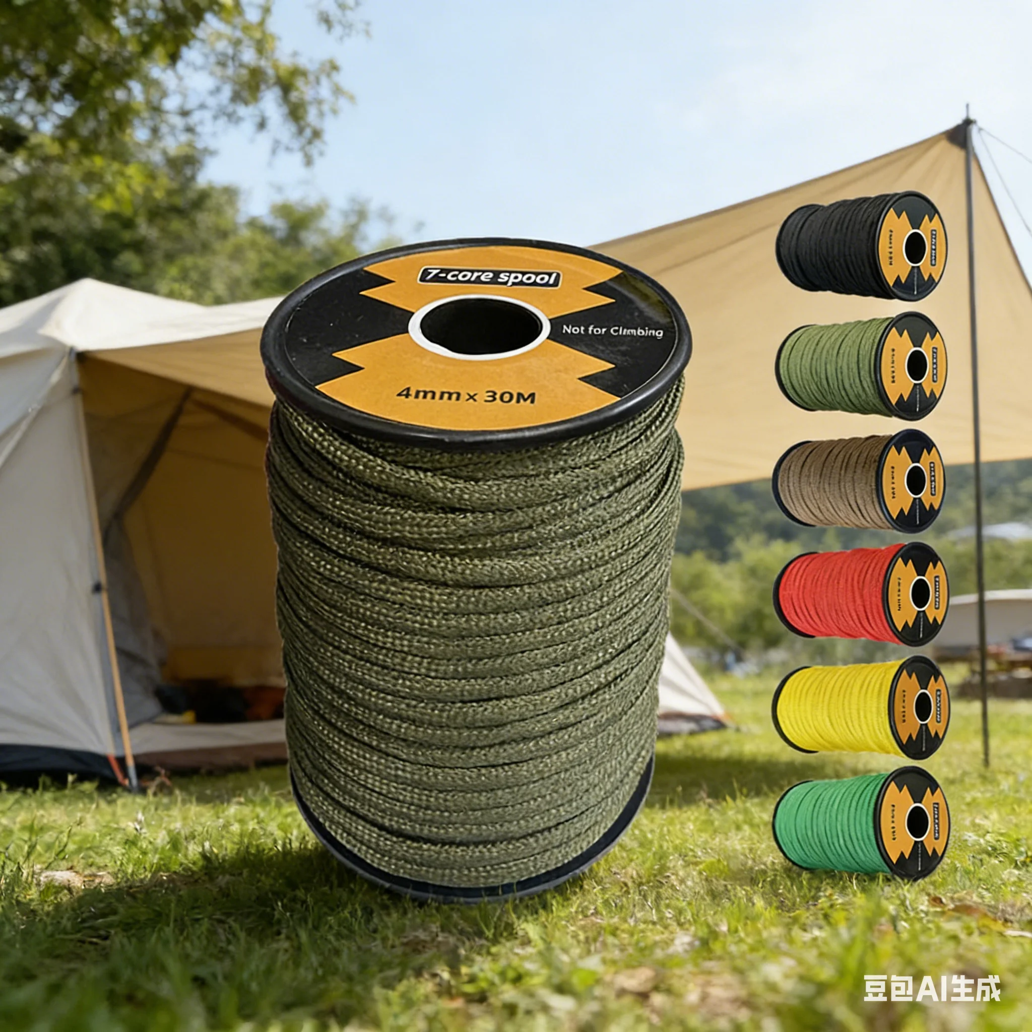 

1 шт. Веревка для крепления палатки, 30 м, 4 мм, 7-жильная, однотонная, ветрозащитная, для кемпинга, для тента, паракорд, аксессуары для замены