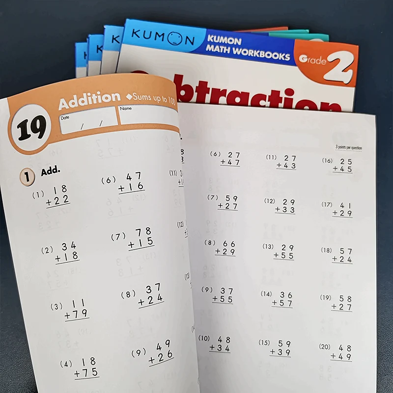 2/3 kitap Kumon hesaplama matematik çalışma kitapları İngilizce kitap matematik problemleri 6-10 yaş için öğretim kitapları G1-g4 egzersizleri yeni