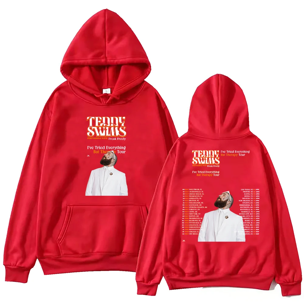 Teddy Swims Tour 2025 Hoodie Unisex Harajuku Pullover Tops Long Sleeve Hoodies  Muisc Tour Fans Gift